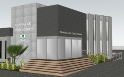 Câmara de Gaúcha do Norte inicia obra de modernização com nova fachada, telhado e paisagismo