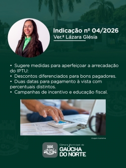 Câmara Municipal de Gaúcha do Norte realiza 1ª Sessão Ordinária de 2026